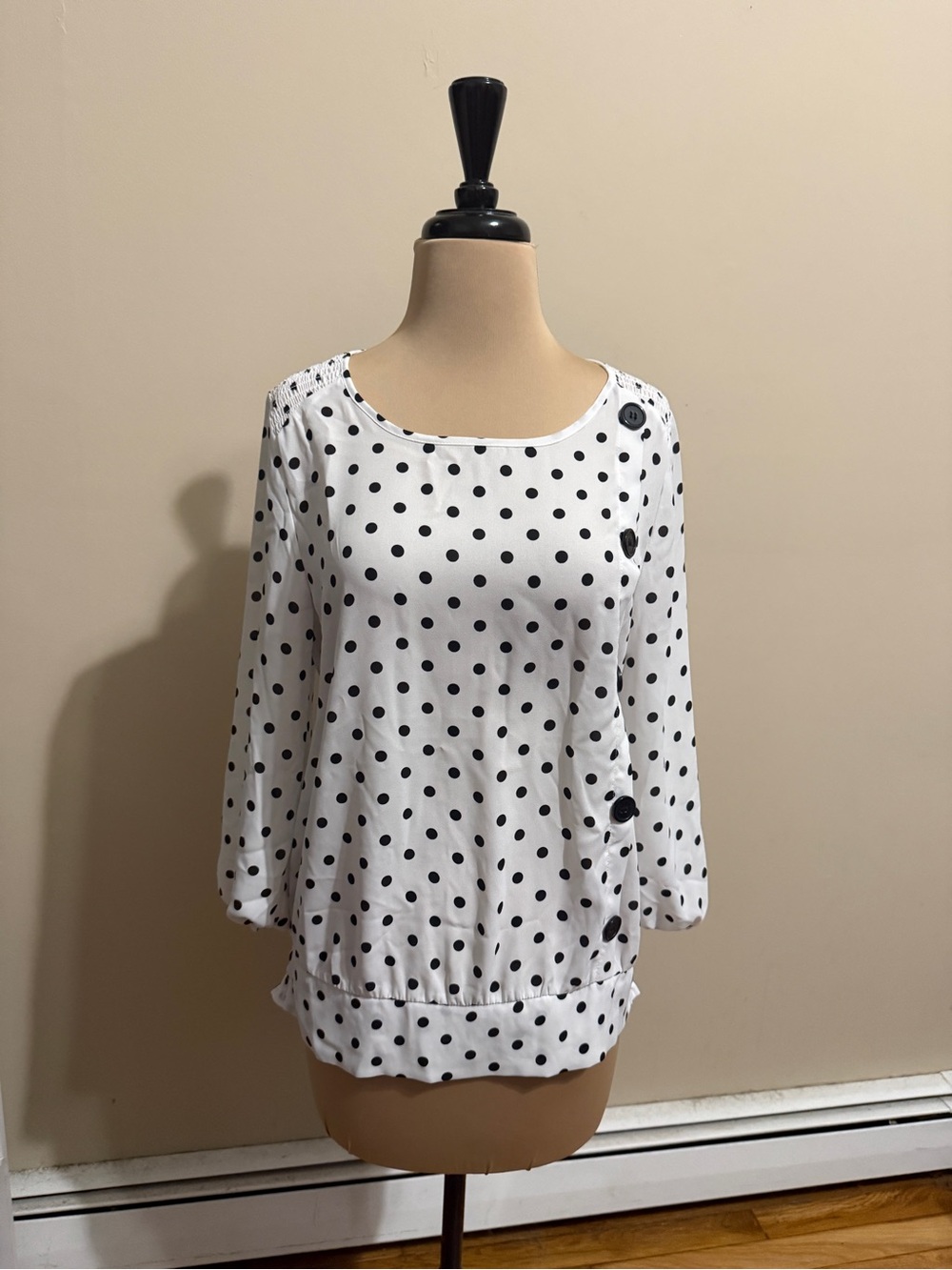 New York and Company new with tags white polkadot blouse.